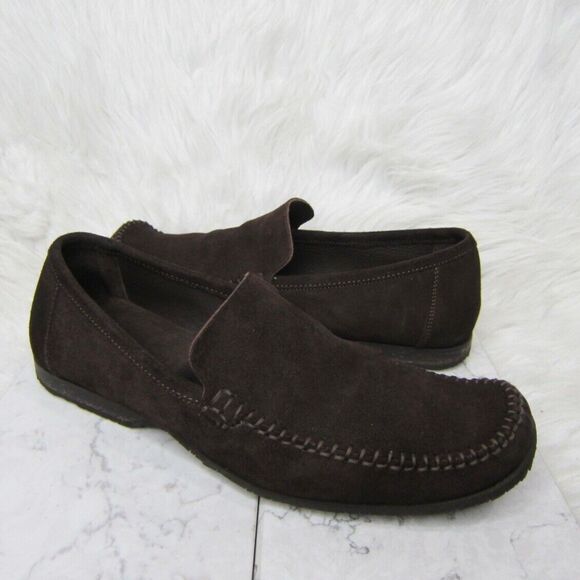 Bruno Magli “CASTOR” Brown Suede Slip On Driving Moccasins, Men’s Size 8.5 M